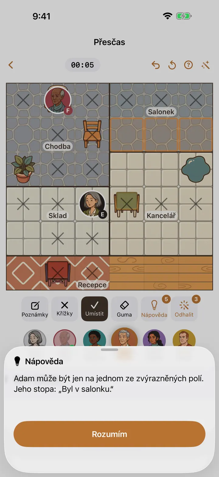 Česká vysvětlující nápověda v Detective Sudoku