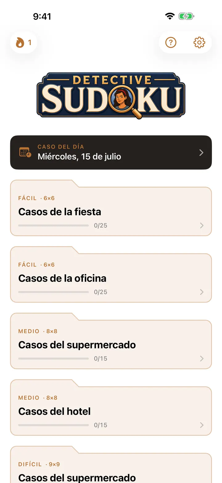 Lista de casos de Detective Sudoku